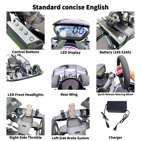 72V 3000W Electric Racing Go-Kart