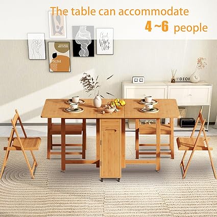 Foldable Drop Leaf Collapsible Dinette