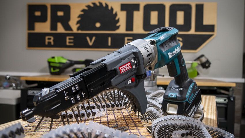 Brushless Screw Gun w/ autofeed attachment